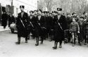 Колонна казаков из состава Русского охранного корпуса в Югославии. Белград, 1942